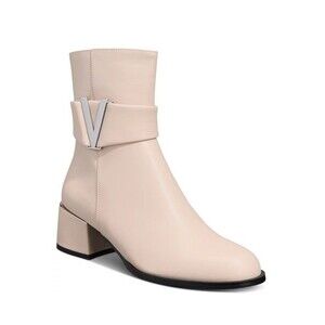 Vaila Womens 14 M Beige Cadence Zip Up Block Heel Boots NIB FE2